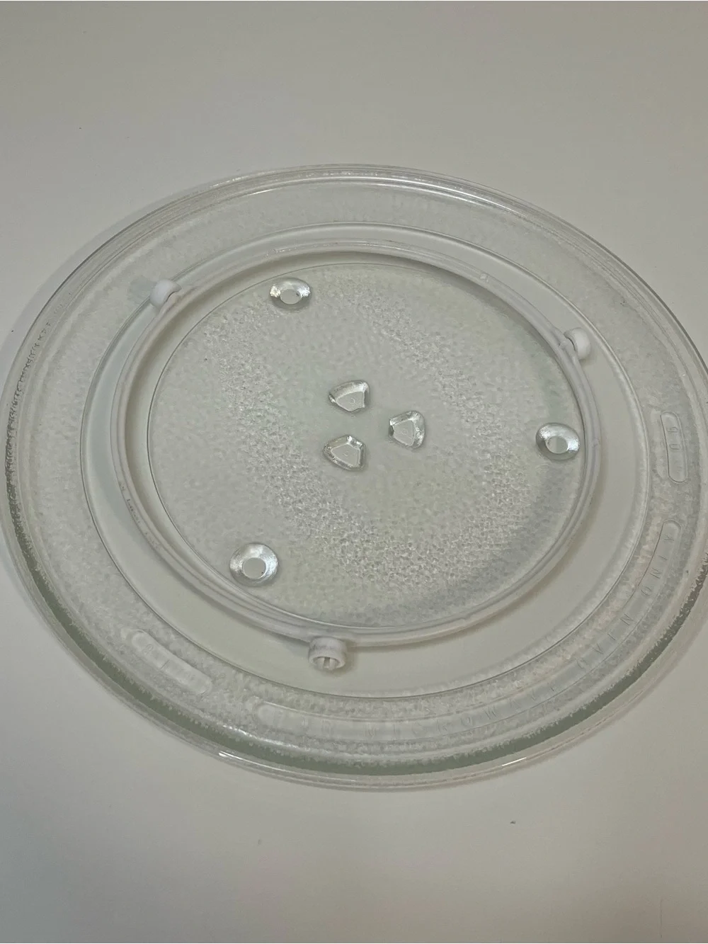 11in Glass Turntable Plate for Microwave - White